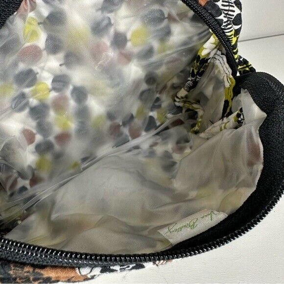 EUCVera Bradley Cocoa Moss Medium Zip Cosmetic Bag Lined Make-up Toiletries Case - Picture 8 of 9